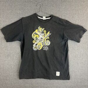 Ecko Unltd Shirt Mens XL Black Yellow Graphic BMX‎ Biker Skater Tee 100% Cotton